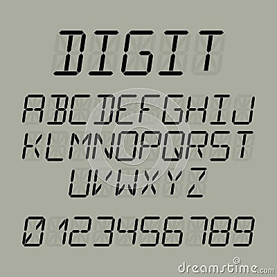 Digital font Vector Illustration