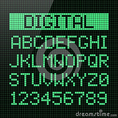 Digital font Vector Illustration