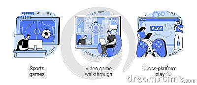 Digital gaming abstract concept vector illustrations. Vector Illustration