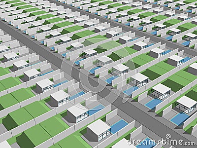 Digital generic housing lots Stock Photo