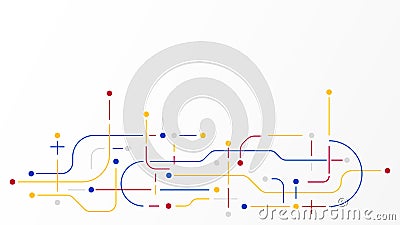 Digital geometric data network elements abstract background Vector Illustration