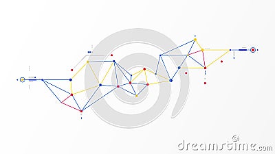 Digital geometric data network elements abstract background Vector Illustration