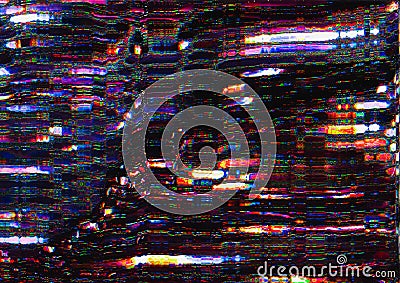 Digital glitch art signal error pixel static noise Stock Photo