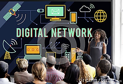 Digital Global Communication Transfer Network Online Cloud Concept Stock Photo