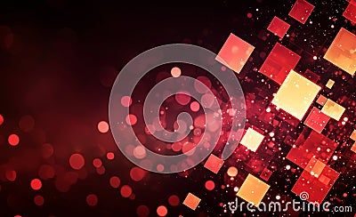 A digital global network over a stylized night city. Blockchain technology. A 3D illustration of data blocks linked by a Cartoon Illustration