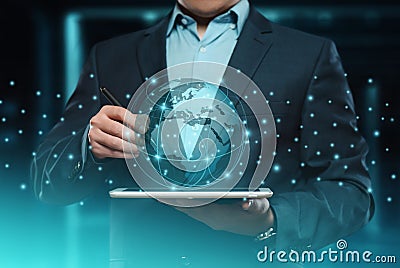 Digital Globe International Business Network Internet Technology Concept Stock Photo