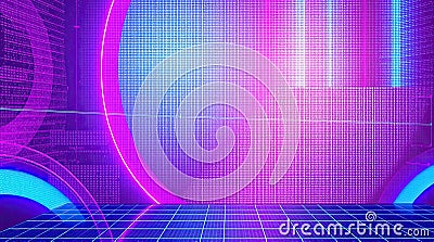 Digital glowing colorful tech background with a clean digital structure, designed for artificial intelligence concepts, data Stock Photo