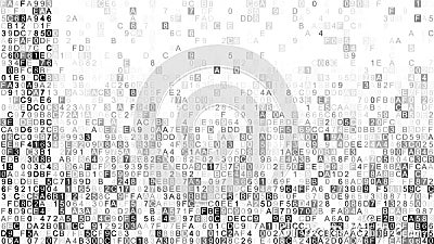 Digital grey data hex code Cartoon Illustration