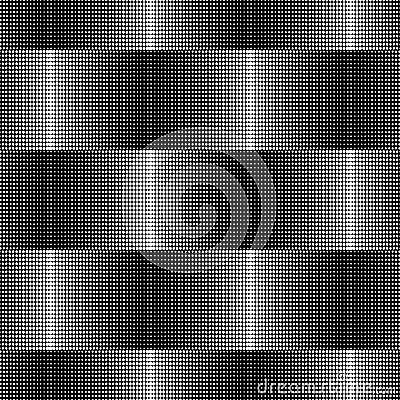 Digital halftone geometric 3d vector seamless pattern. Dotted abstract textured background. Repeat striped backdrop with Vector Illustration