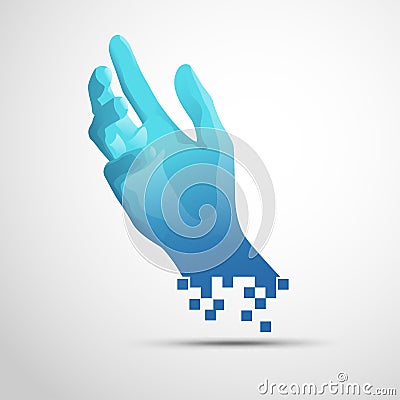 Digital hand reaching Vector Illustration