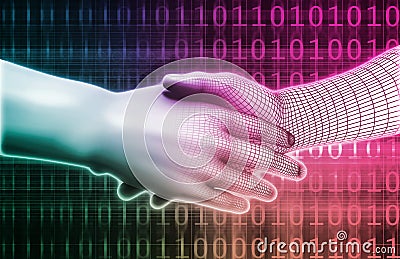 Digital Handshake Stock Photo