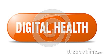 digital health button. digital health sign. key. push button. Vector Illustration