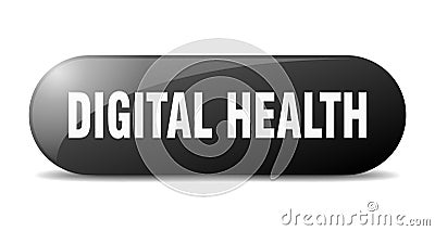 digital health button. digital health sign. key. push button. Vector Illustration