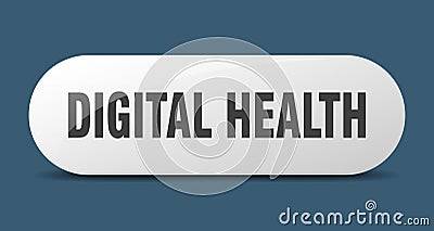 digital health button. digital health sign. key. push button. Vector Illustration