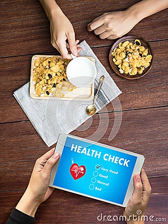 Digital Health Check Healthcare Concept doctor working with comp Stock Photo