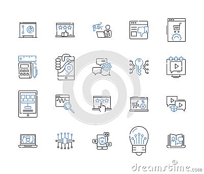 Digital health outline icons collection. Digital, health, telehealth, eHealth, healthcare, wellbeing, mhealth vector and Vector Illustration