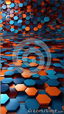 Digital hexagon abstract background, abstract background Stock Photo