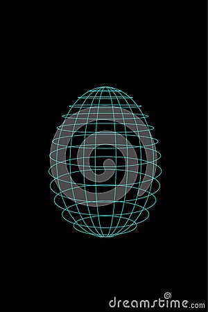 Digital holographic egg on a black background. concept Vector Illustration