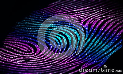 Digital Identity - Digital Fingerprint - Conceptual Illustration Stock Photo