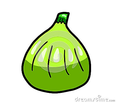A Cartoon Yummy Green Fig Cartoon Illustration