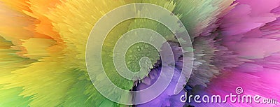 Digital Illustration. Color rainbow blot splash. Abstract long horizontal background Stock Photo