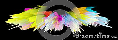 Digital Illustration. Color rainbow blot splash. Abstract long horizontal background Stock Photo