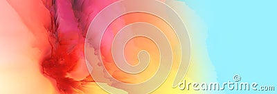 Digital Illustration. Color rainbow splash. Abstract horizontal background Stock Photo