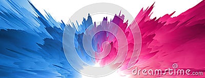 Digital Illustration. Color rainbow splash. Abstract horizontal background Stock Photo