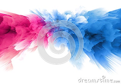 Digital Illustration. Color rainbow splash. Abstract horizontal background Stock Photo