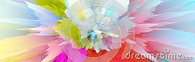 Digital Illustration. Color rainbow splash. Abstract horizontal background Stock Photo