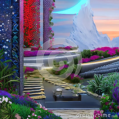 A digital illustration that combines realistic and abstract elements to create a surrealistic scene2, Generative AI Cartoon Illustration