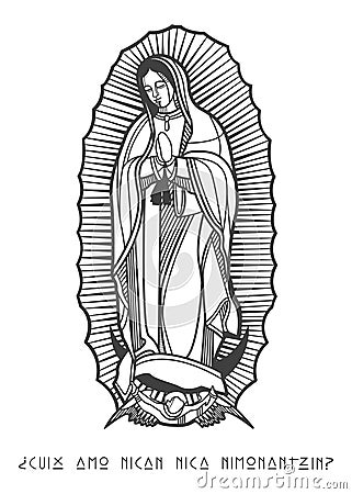 Digital illustration of Our Lady of Guadalupe Vector Illustration