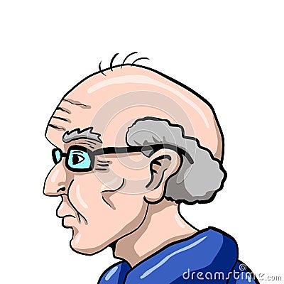 Funny Old Cartoon Grandpa Cartoon Illustration