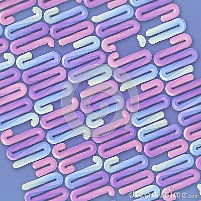 Digital illustration of a pattern consisting of a series of stylized abstract figures. 3d rendering Cartoon Illustration