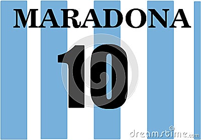 Digital illustration of a simple Maradona jersey Cartoon Illustration