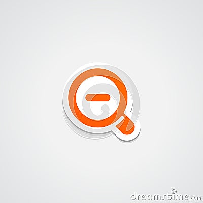 Magnifying Glass Zoom-Out Sticker Stock Photo