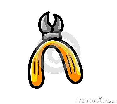 Cartoon Yellow Wrench Cartoon Illustration