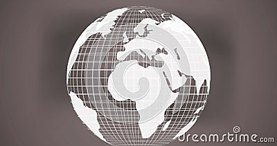 Digital image of a rotating globe with a chat bubble of a followers icon counting up Stock Photo