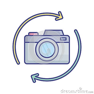 Digital imaging Flat inside vector icon which can easily modify or edit Vector Illustration