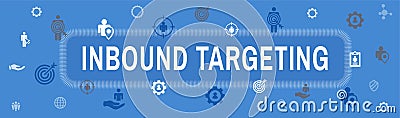 Digital Inbound Marketing & Targeting Web Banner with Vector Icon Set Vector Illustration