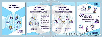 Digital inclusion brochure template Vector Illustration