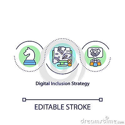Digital inclusion strategy concept icon Vector Illustration