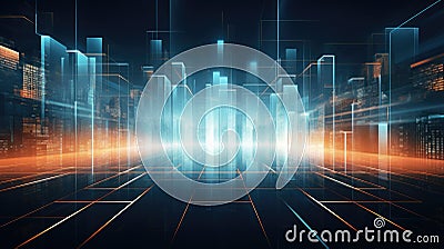Digital industry presentation background image and innovates modern cities and architecture Stock Photo