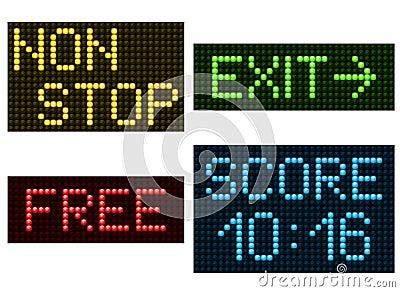 Digital information board set Vector Illustration