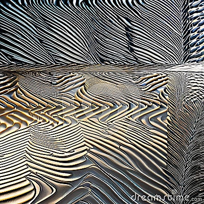 A digital interpretation of a metallic surface, with intricate patterns and reflections of light1, Generative AI Stock Photo