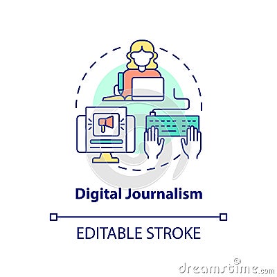 Digital journalism concept icon Vector Illustration