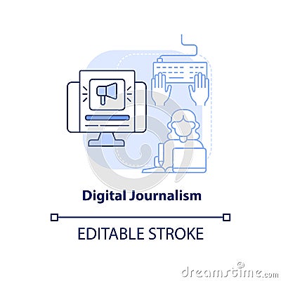 Digital journalism light blue concept icon Vector Illustration