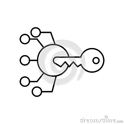 Digital Keys Outline Vector Icon that can easily edit or modify.. Vector Illustration