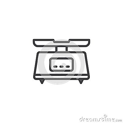 Digital kitchen scales line icon Vector Illustration
