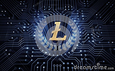 Digital Litecoin Stock Photo